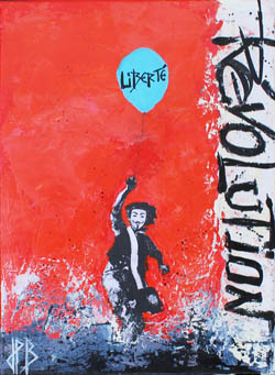 Migration d'éléphants, tableau de Jean-Philippe Berger