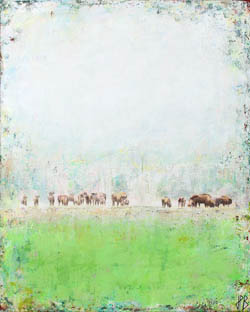 Migration d'éléphants, tableau de Jean-Philippe Berger